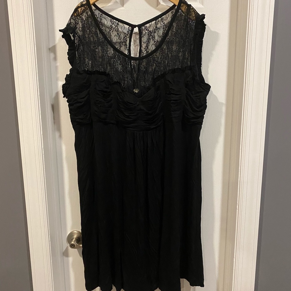 Kraft Black Dress with Lacy Top Panel